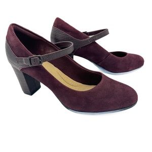 Clarks Alayna Shine Pumps in Burgundy Size 9 M Womens Mary Jane